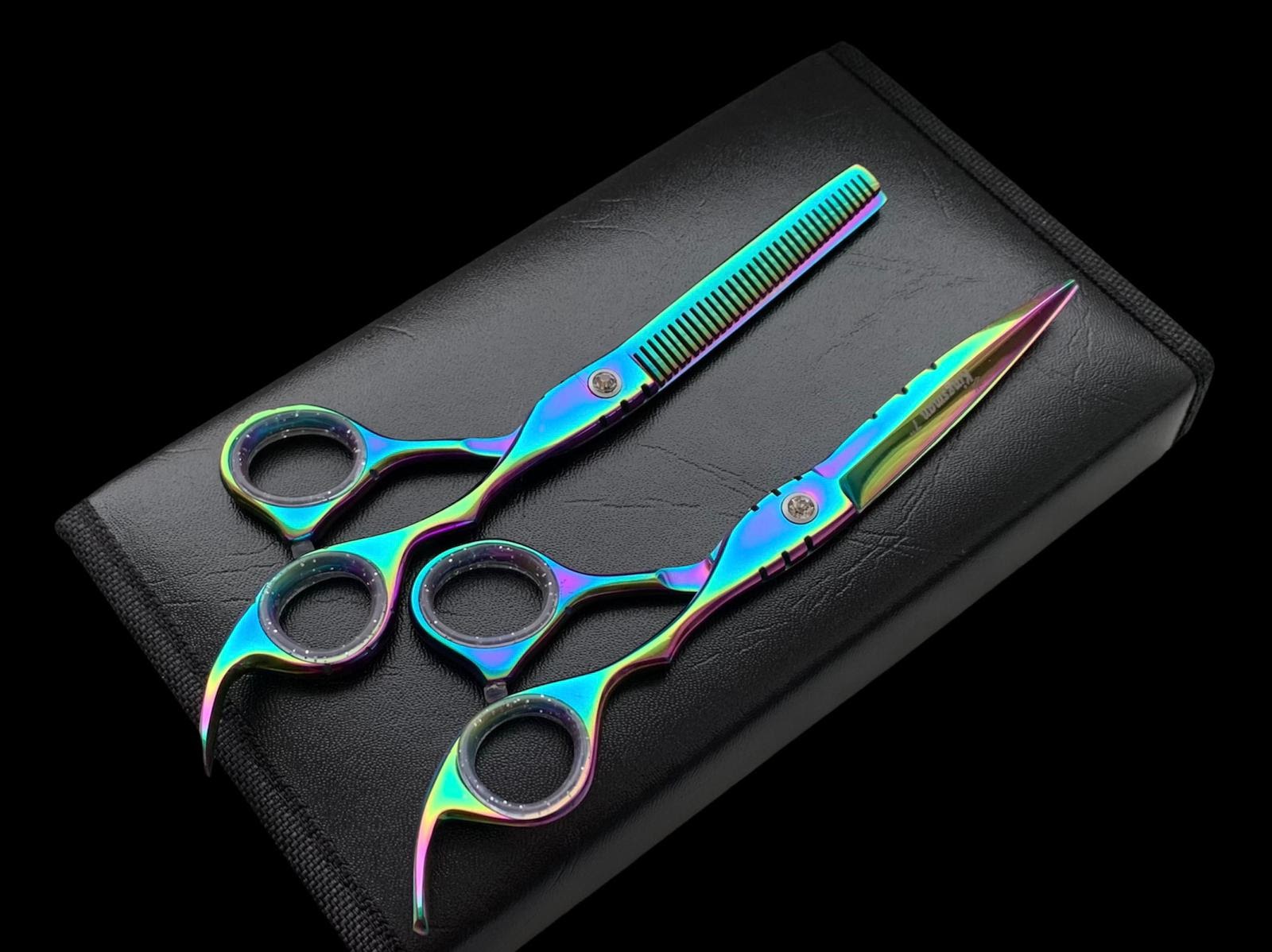 Konin Hair Cutting Scissors Kit Rainbow